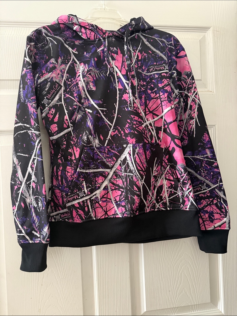 Muddy Girl Pink & Black Camo Hoodie Sweatshirt